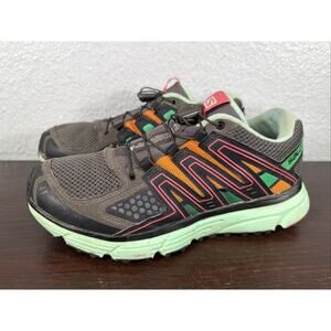 Salomon X Mission 3 Trail Running Shoes Womens Size 6.5 Black Green Sneaker